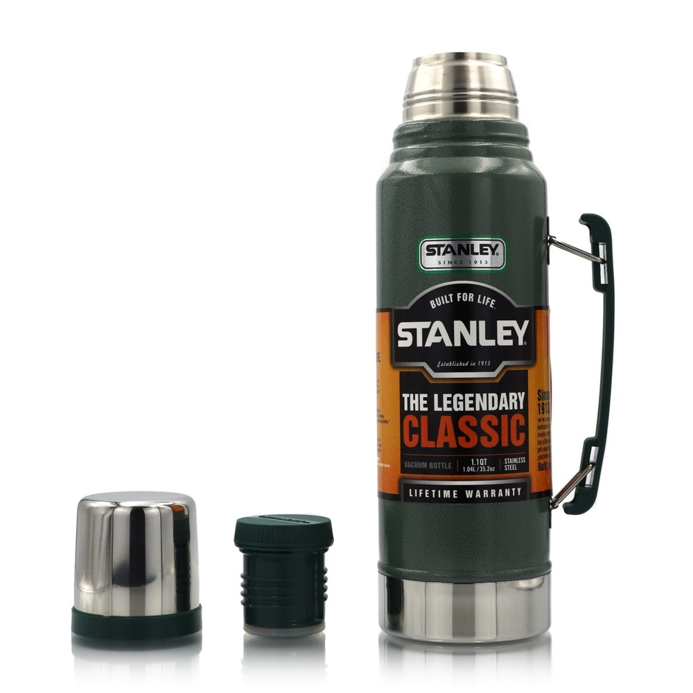 Stanley Vacuum Bottle 1.1QT NEW Hammertone Green Stainless Steel Camping Work - Picture 3 of 7